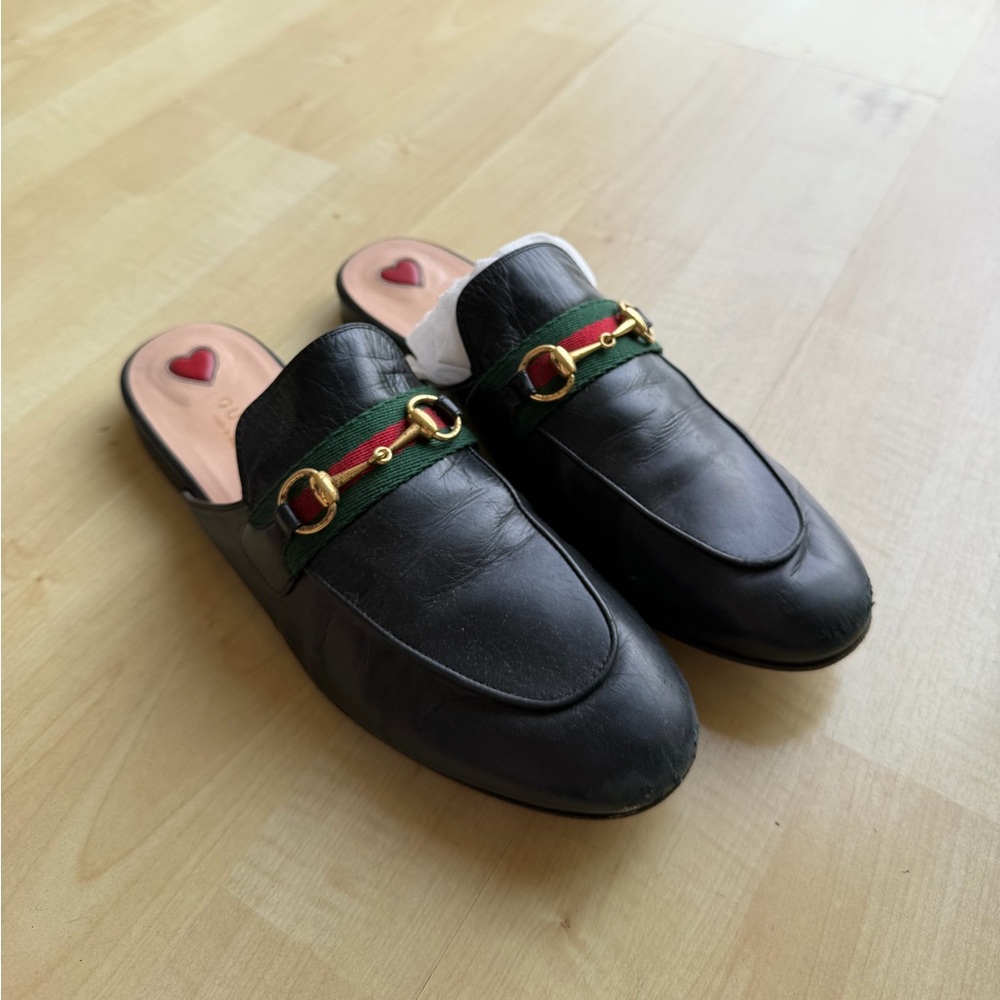 Gucci Princetown Black Leather Mules